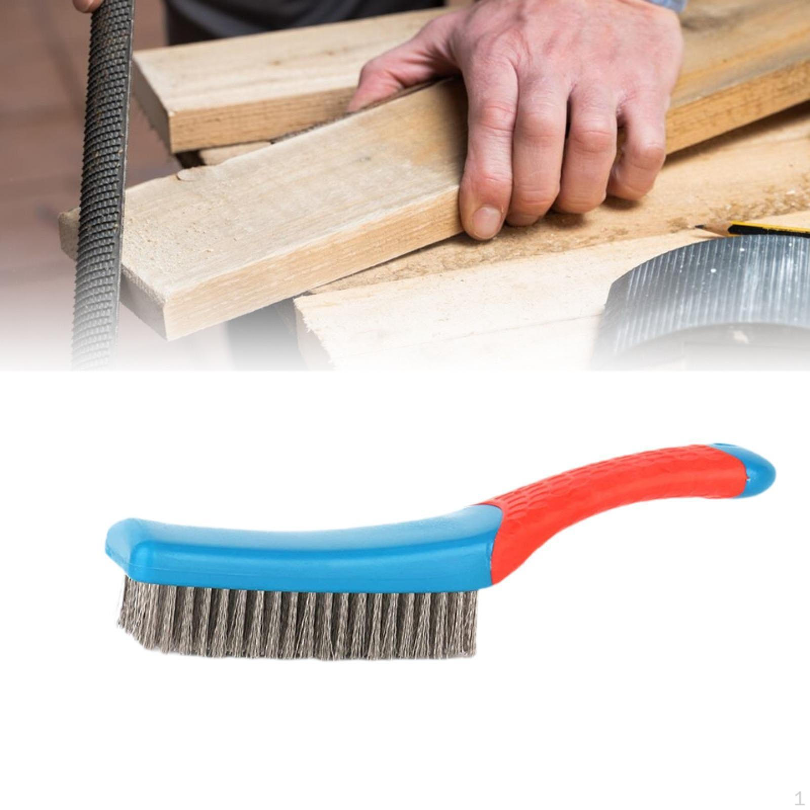 Wire Brush Polishing Portable Multifunction Sturdy with Handle Grip Stainless Steel