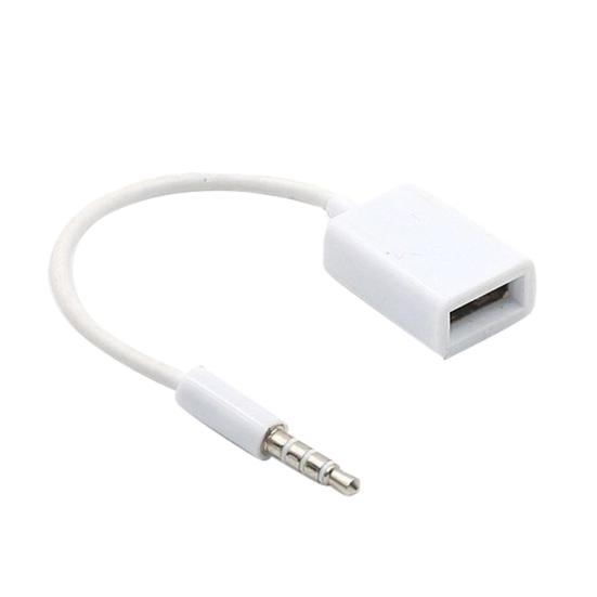 Car Auto USB Female to 3.5mm Jack AUX Male Audio Cable Converter Extension Cord