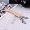 Custom Engrave Logo Wooden Handle Wine Opener Corkscrew, Stainless Steel Beer Bottle Opener, Can Opener