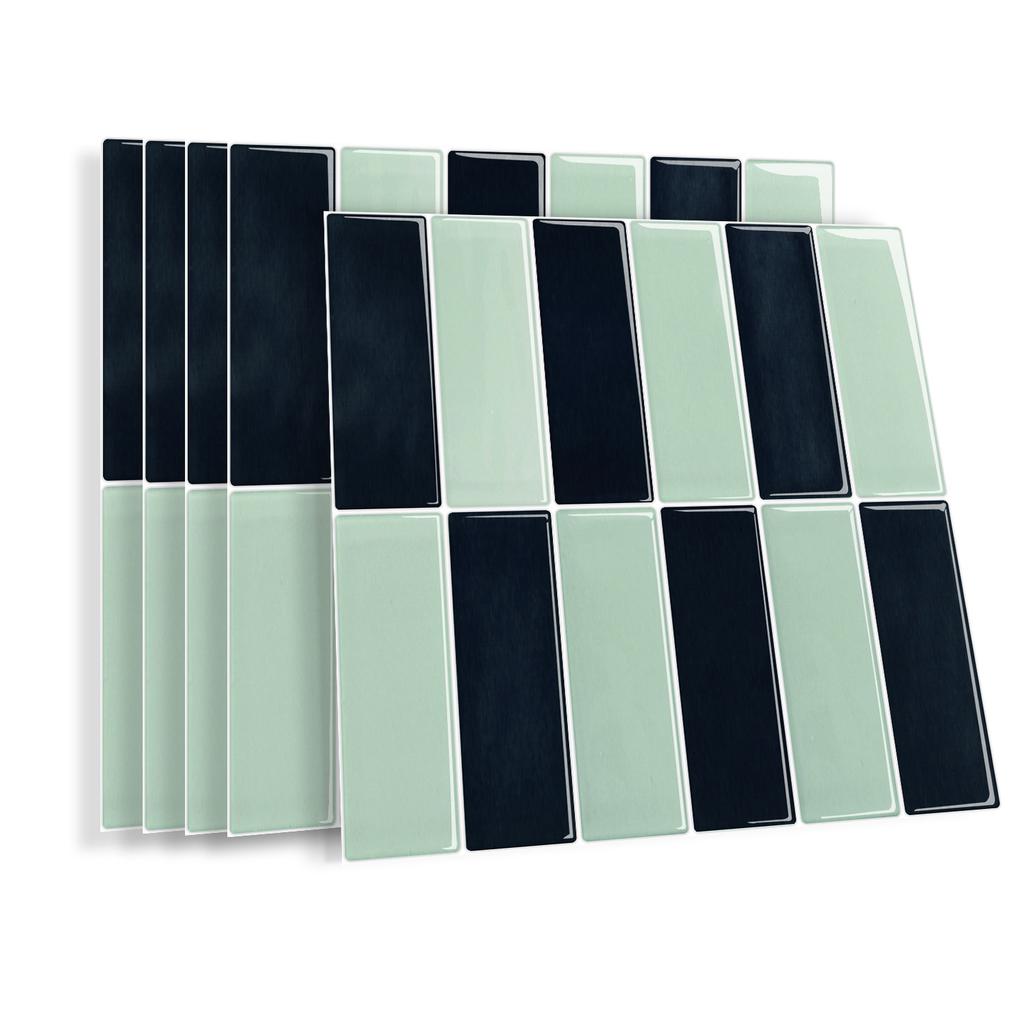 10 Piezas Pegatinas de Pared Mosaico Planas Sencillas Ladrillo de Imitación Decoración de Dormitorio Impermeables Autoadhesivas Papel Tapiz de Azulejo Decoración de Armario de Cocina