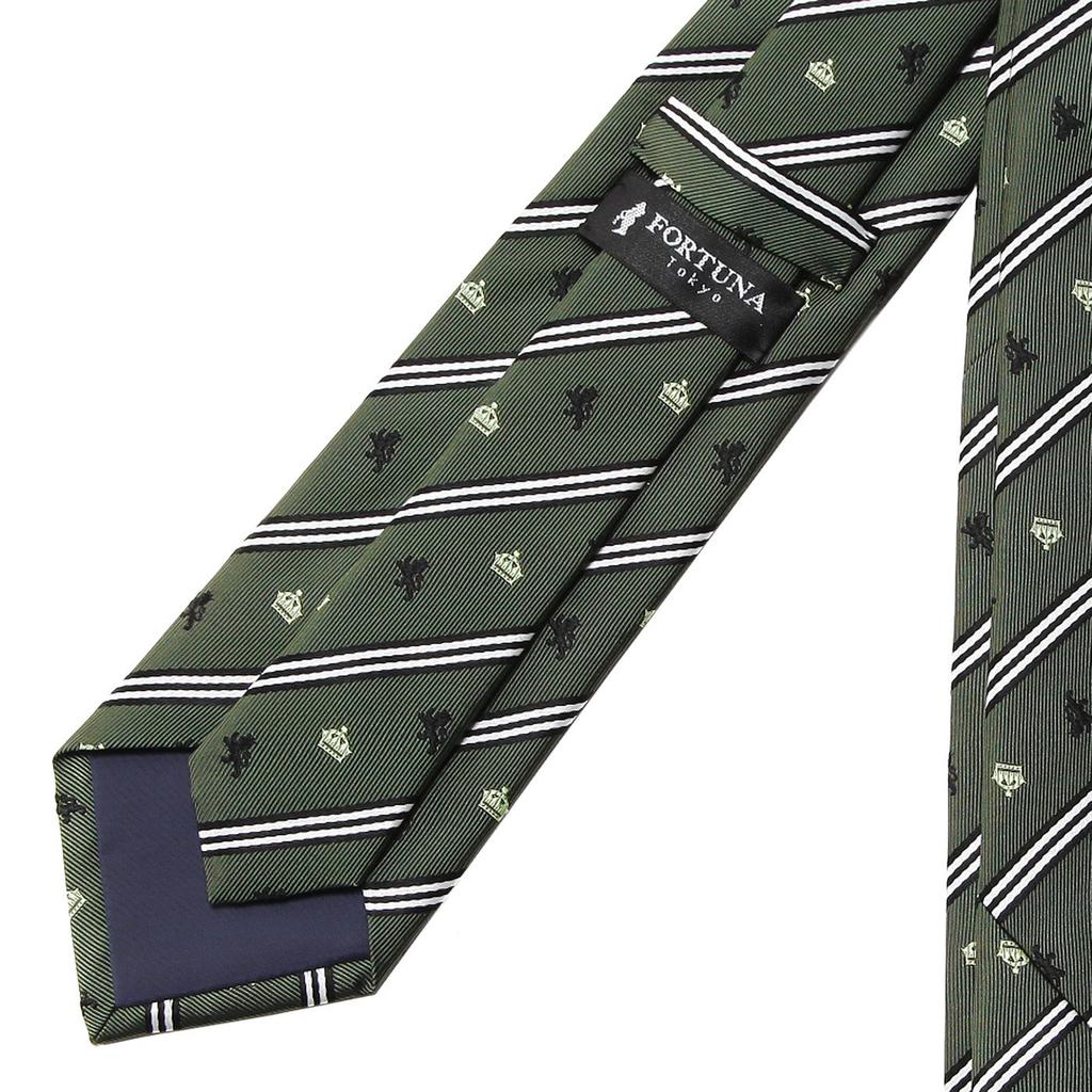 Fortuna Tokyo 8cm 142cm Long Men's Nishijin-ori Necktie, King, FT-T08, Green, Wide,