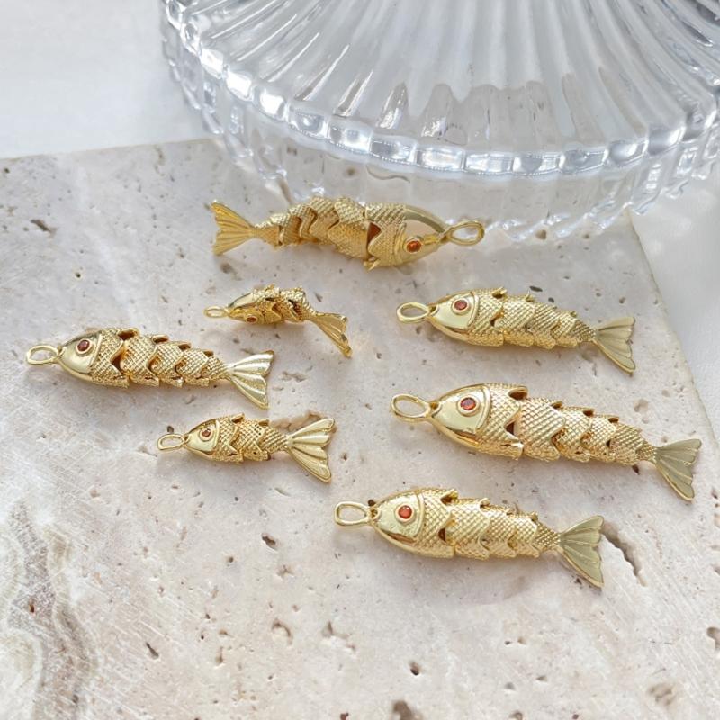 Geometrics Fish Alloy Pendant Jewelry Crafting Supplies for Handmade Necklace Bracelets Earring Accessories Creation