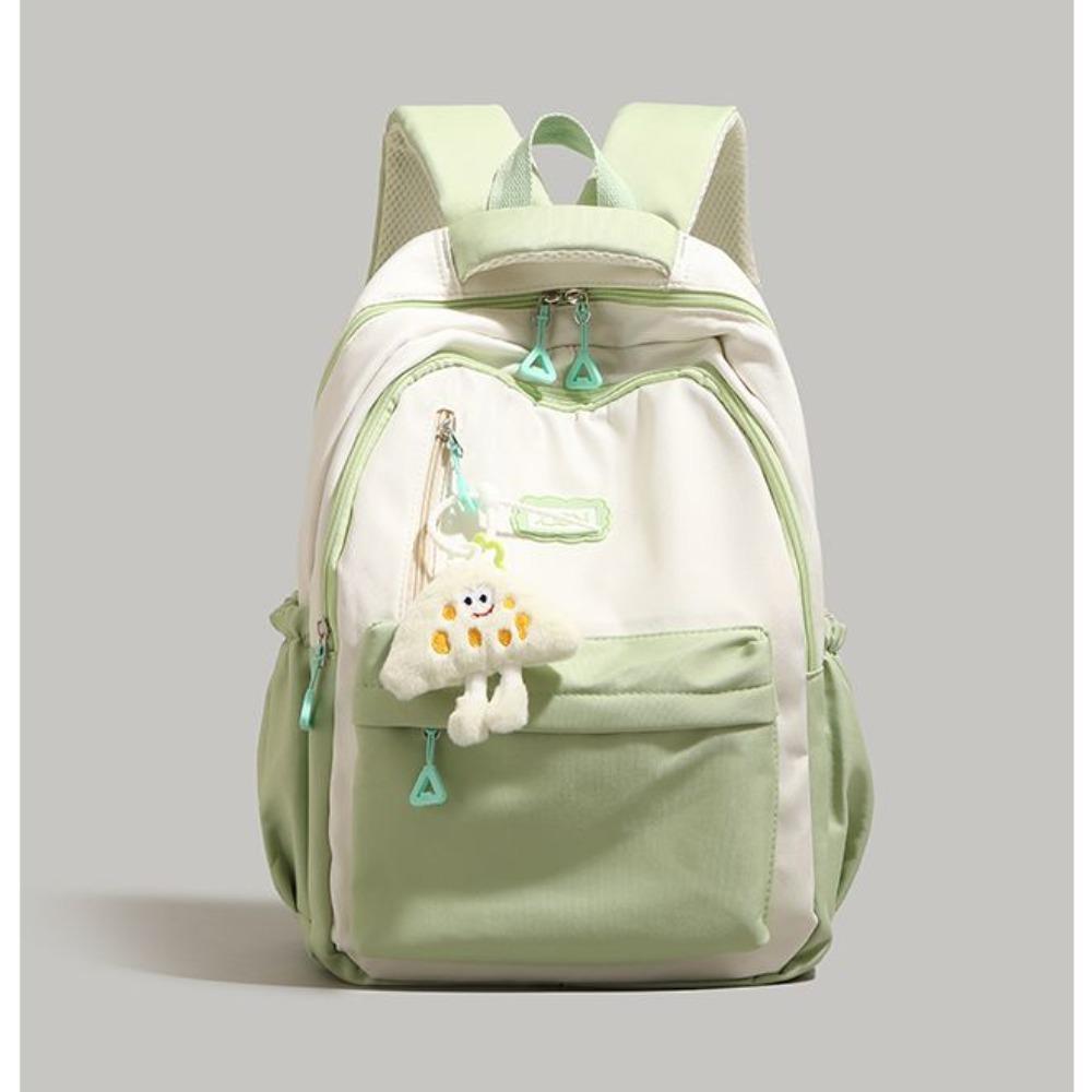 German high-end contrasting color backpack new versatile large-capacity backpack women's junior high school high-value schoolbag