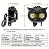 Dual Color Motorcycle Headlight Owl Design 4 Modes Auxiliary Spotlights Motorbike Scooter Fog Lamp Running Lights