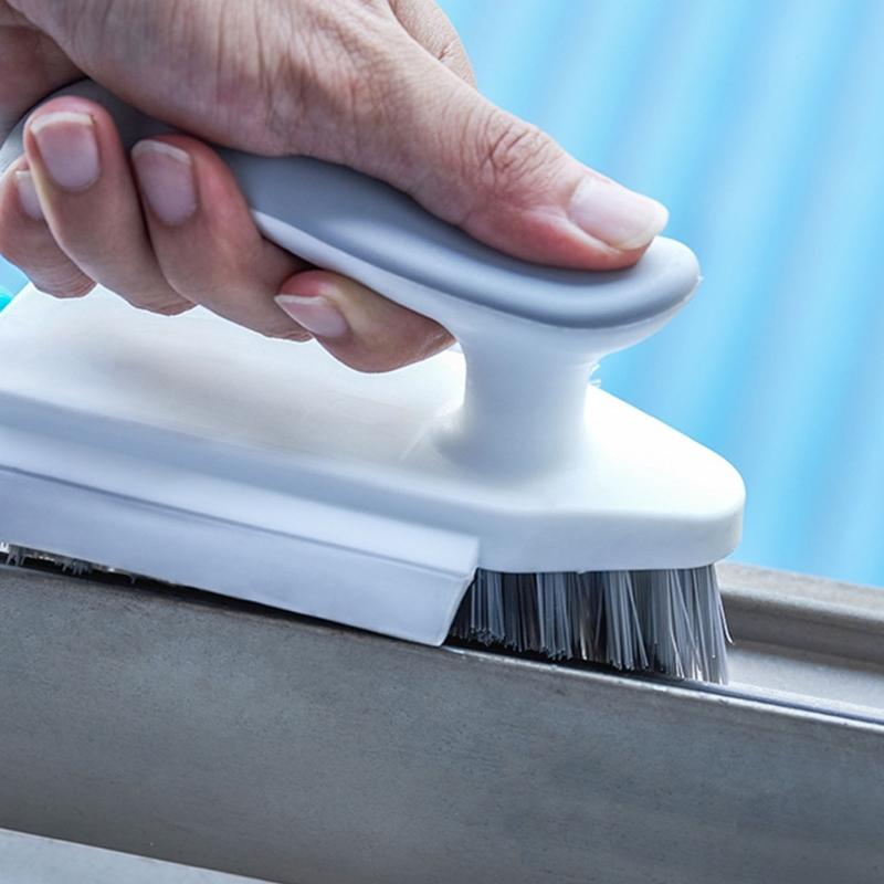 MultiSurface Cleaning Brush With V Shape and Narrow Bristles For Tile Grout Shower Corner Tight Space Efficient Scrubber