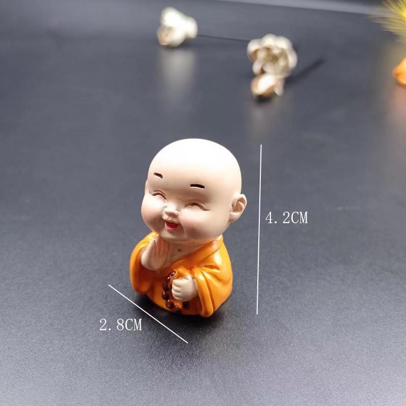 Ornement de Moine Zen: Décoration de bureau Kung Fu des Quatre Non, Pot de fleurs pour voiture, bureau ou entrée