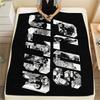 My Hero Academia Black & White pattern Flannel Blanket, High quality Comfortable for All Seasons, Home Decor, Warmth and Comfort, Perfect for Gifts.