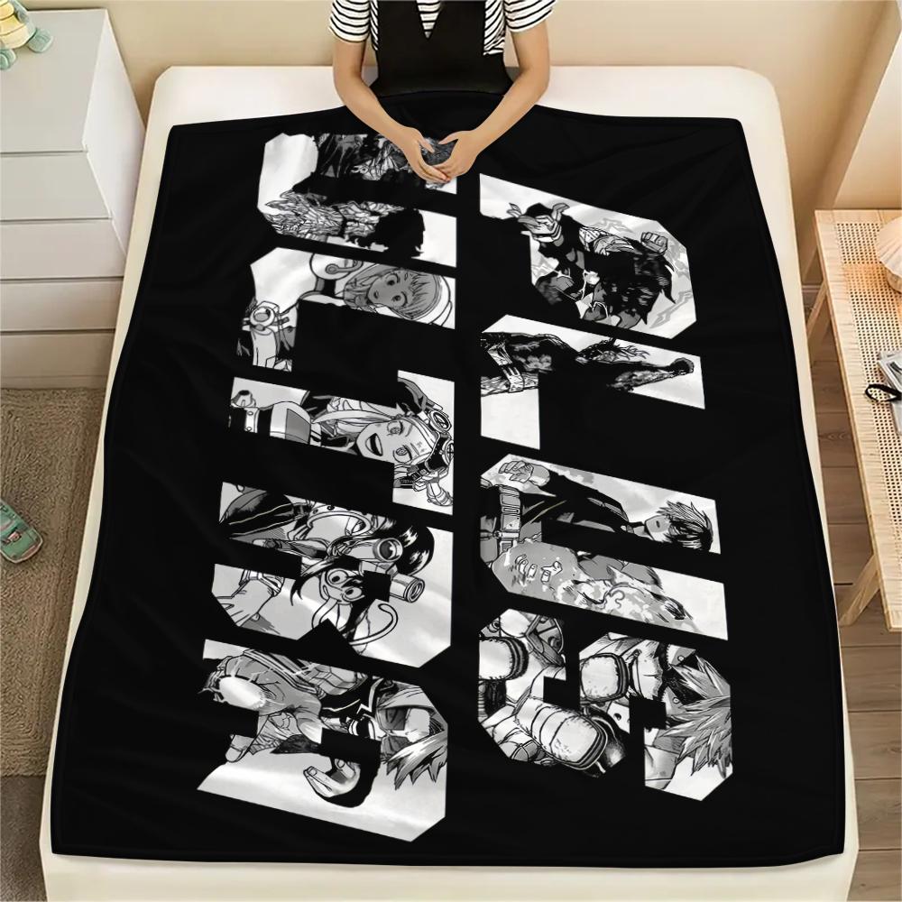My Hero Academia Black & White pattern Flannel Blanket, High quality Comfortable for All Seasons, Home Decor, Warmth and Comfort, Perfect for Gifts.