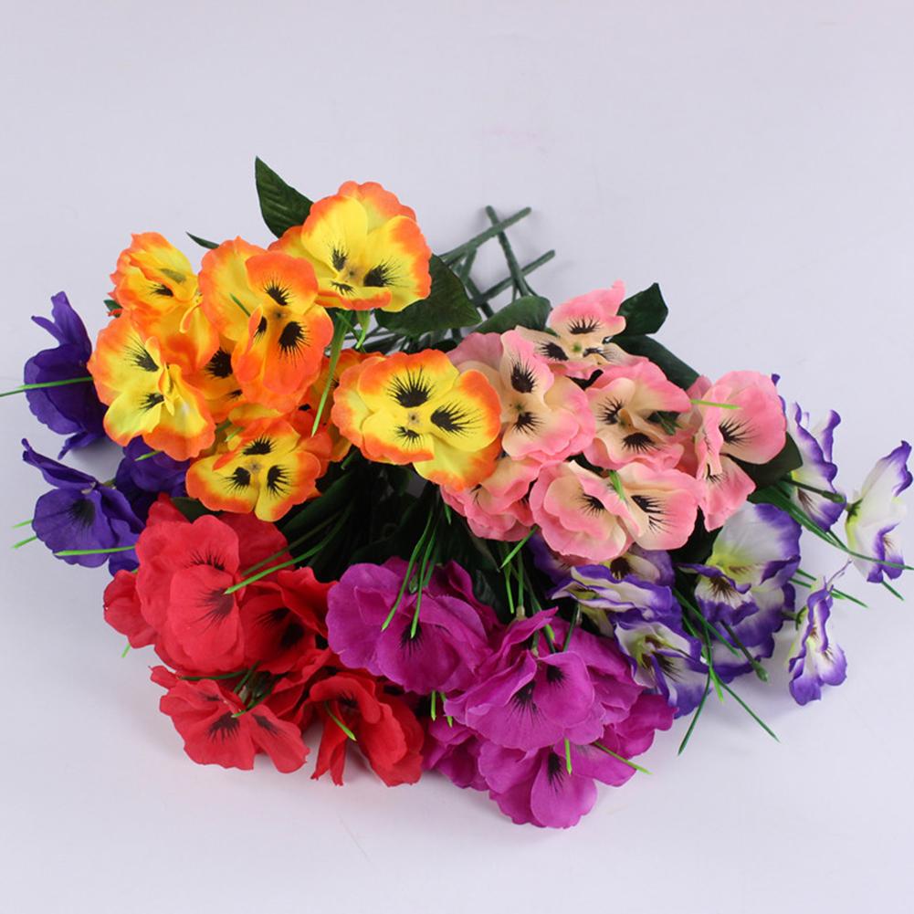 Authentischer Look Künstliche Stiefmütterchenblumen Lebendige Stiefmütterchendekoration Helle Heimdekoration