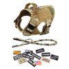 Military Large Dog Harness Collar Leash Bags Patches Set Pet Malinois Training Vests Tactical Dogs Harnesses Accessories