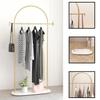 Gold Clothing Rack, Modern Clothes Ra With Shelf, Heavy Duty Freestanding Coat Rack, Metal Coat Hanger Stand With Hooks For