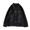 Mens Vintage Distressed Denim Jacket Loose Fit Fall Casual Outerwear