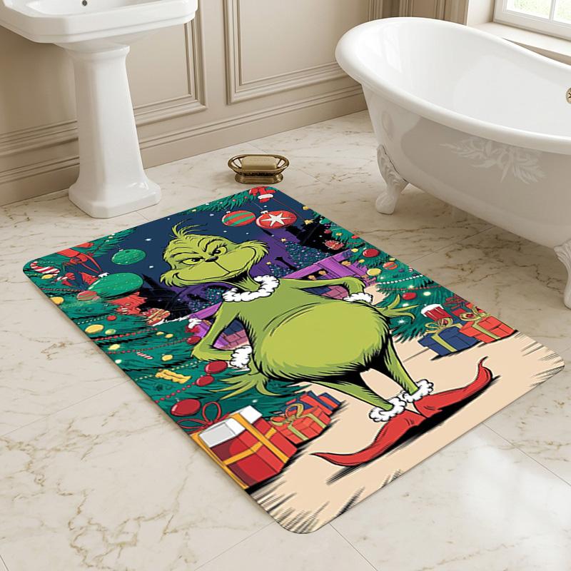 Grinch Christmas Living Room Non-Slip Area Rug Soft Carpet for Bedroom Game Playroom Sofa Office Home Decor Doormat Christmas Gift C9211452