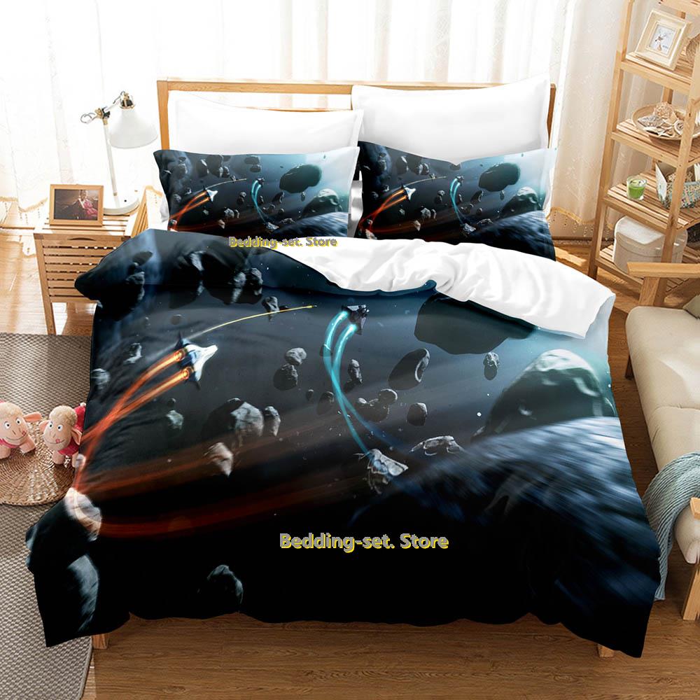 New Game Elite Dangerous Beding Set Single Twin Ful Quen King-Sized Dimensionsd Dimensions Bed Linen Set Adult People Kid Bedrom Duvetcover Sets