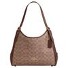 Coated Canvas Shoulder Bag Large Women's Gold & Tawny CAQ87-IMXHE