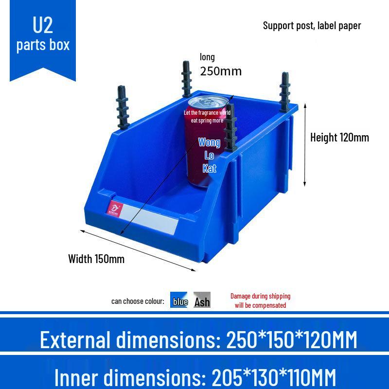 Angled Entry Heavy-Duty Plastic Storage and Organizer Box for Components and Hardware