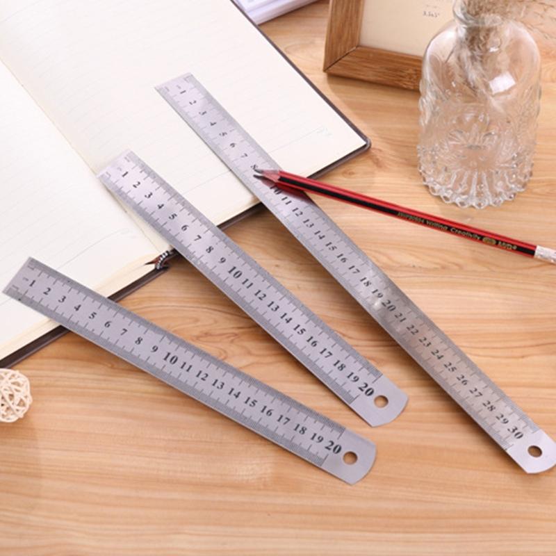 Stainless Straight Ruler Measuring Tools Stationery Drafting Accessory for School Office Home Architect Craft 15/20/30cm