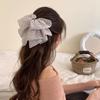 Large Summer Lace Edge Bow Claw Clip Hair Accessory for Women - Multi-Layer Feather Design
