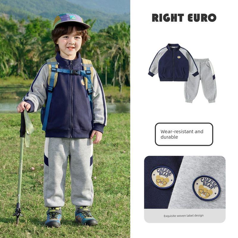 Right European Boys' Academy Striped Suit Children's Spring and Autumn Casual 2026 New Baby Boys' Two-Piece Set