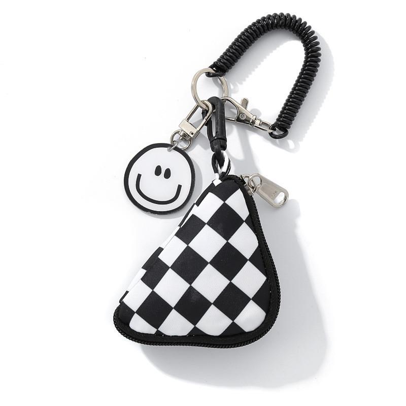 Geometric Pattern Keycase With Polyester Material For Daily Use And Street Style