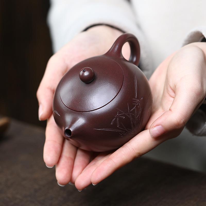 Tradition Yixing Purple Clay Teapot Handmade Orchid Xishi Tea Pot Beauty Tea Infuser Kettle Chinese Zisha Tea Set Teaware 170ml