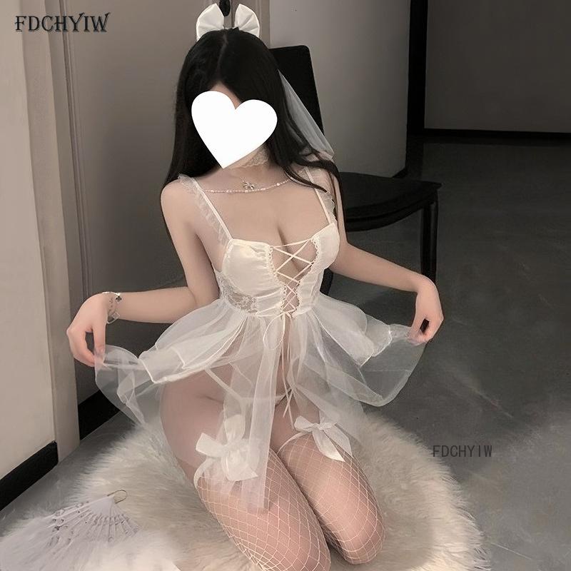 Role Playing Bride Uniform Temptation Wedding Dress Sexy Skirt Lace Pajamas Charm Elegant Cosplay Princess Costumes