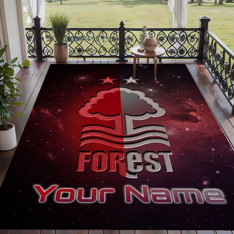 Custom Text Printed Rug Nottingham Forest FC Non Slip Floor Carpet For Home Room Decor
