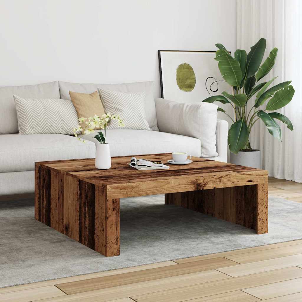  Coffee Table, Old Wood Color, 100x100x35 Cm