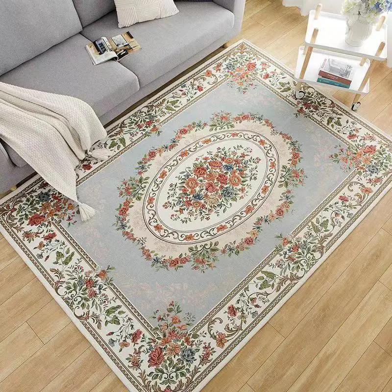 WTEMPO Retro Elegant Printed Cloakroom Bedroom Living Room Rectangle Carpets Wardrobe Room Non-slip Soft Foldable Door Floor Mats