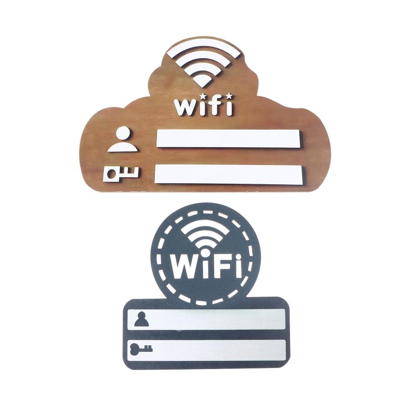 1Pc Rustic Wooden Wifi Password Sign Minimalist Durable Wall-Mounted Wireless Network Indicator Plaque Home Decoration