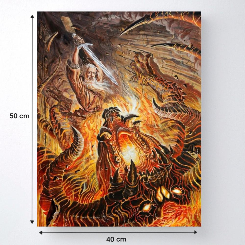Malowanie Po Numerach Z Ramą Walka Z Balrogiem Władca Pierścieni 40X50 Cm