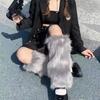 Fashion Socks Furry Leg Warmers Lady Cute Jk Knee Length Hipster Warm Sock Fashion Y2K Goth Faux Fur Leg Warmers Boot Covers