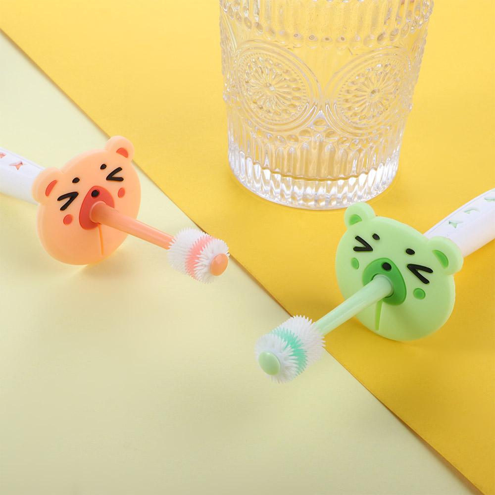 

Children Baby Training Teeth Brushes Oral Care Brush Kids Teeth Care 360 Degree Silicone Toothbrush помаранчевий