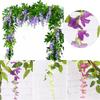 Exquisite 2x Artificial Wisteria Flower Vine Ideal For Elegant Indoor And Outdoor Decoration