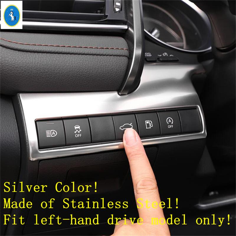 Head Warning Light Start Stop Engine Push Button Control Switch Panel Cover Trim For Toyota Camry 2018 -  Silver Accessories