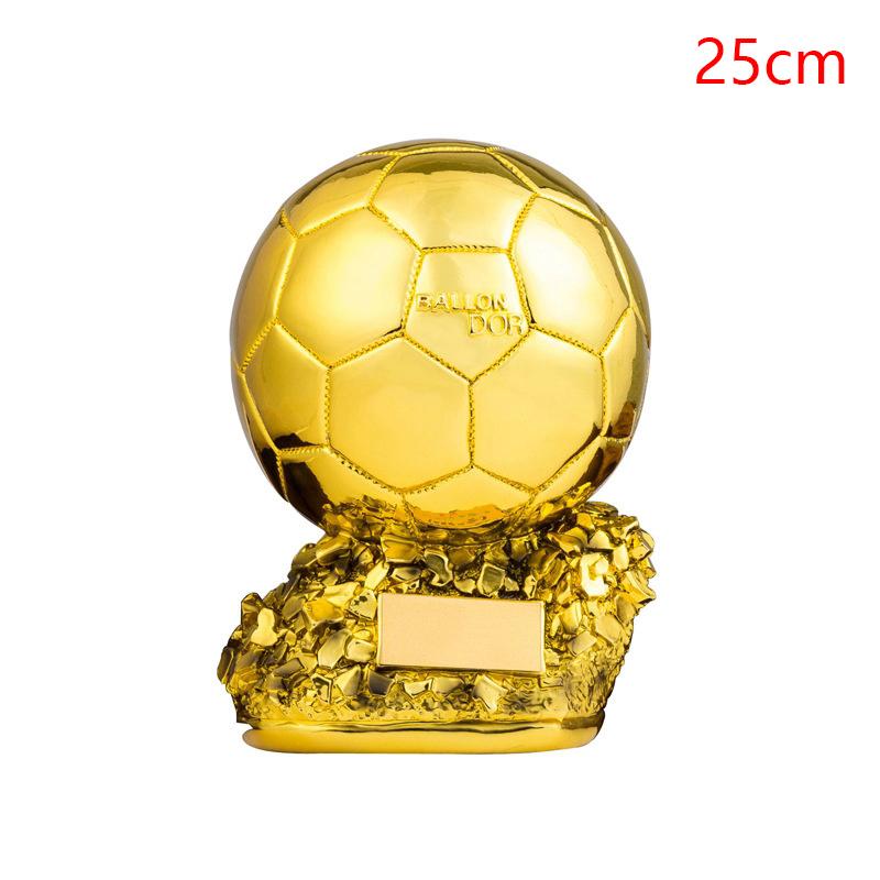 

Европейский футбол Золотой мяч Трофей Сувенир Футбольный Сферический Чемпион Игрок Награда Соревнование Подарок для фанатов Домашний декор 25CM