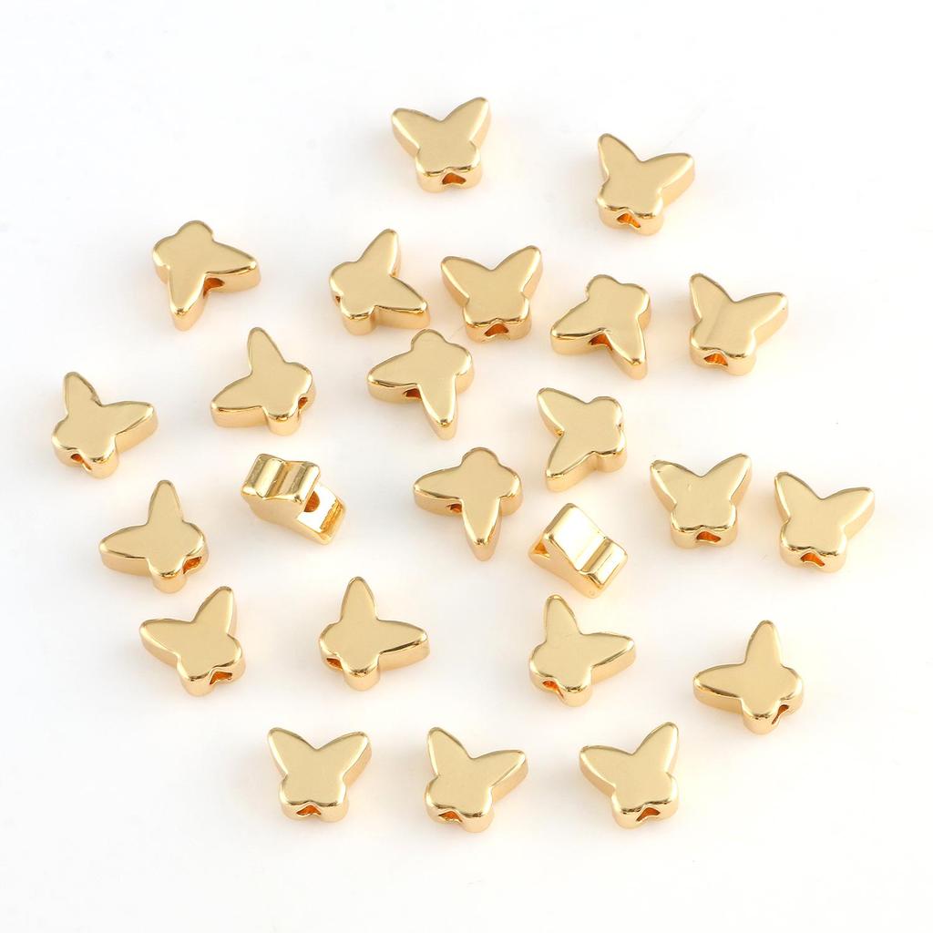 10pcs Copper Beads Charms Cross Heart Star Moon Beads Plated Crafts Color Retention Beads for Jewelry Making Diy Bracelet Necklace