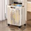 Yousheng Clothes Laundry Basket with Wheels Large Capacity Foldable Design Wheeled Hamper Storage Basket with Handle