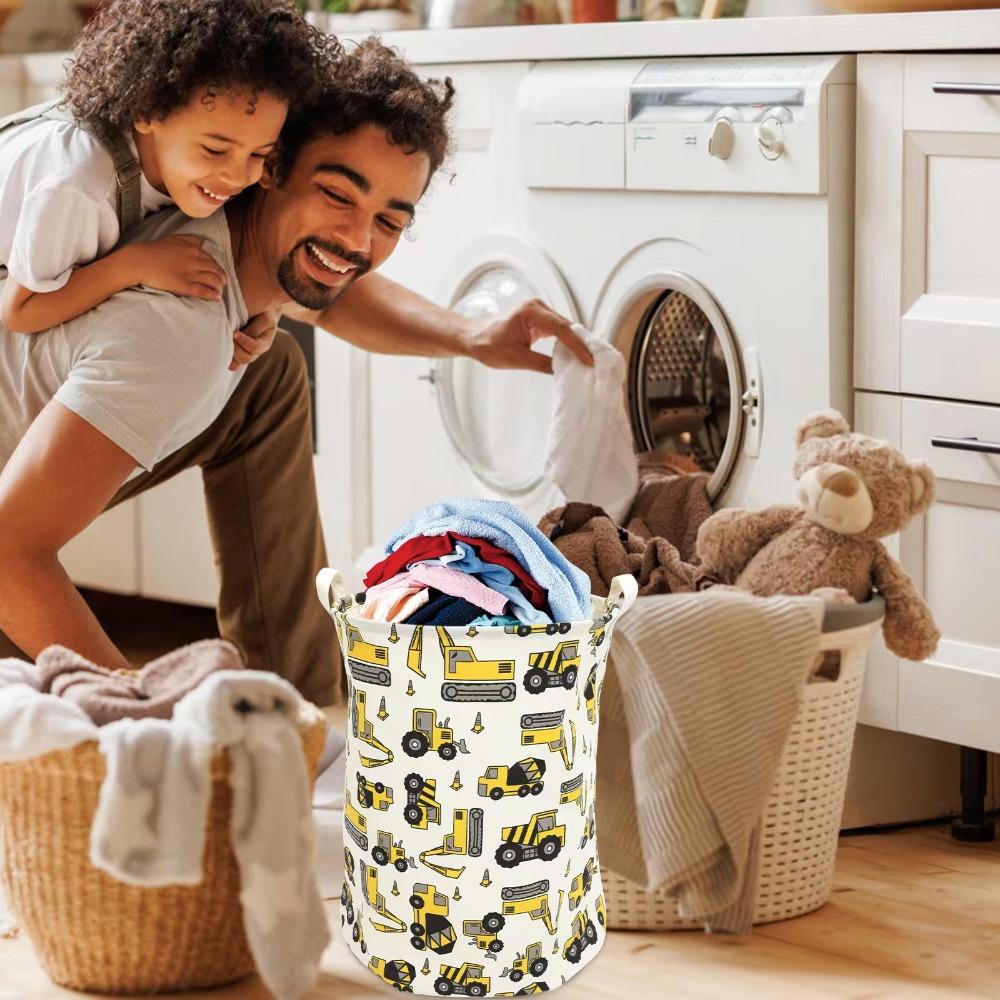 

Round Laundry Basket Non-woven Fabrics Hamper New Organizer Bucket