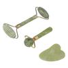 3pcs Jadestone Face Roller Portable Skin Lifting Firming Beauty Guasha Board Face Massage Roller Set