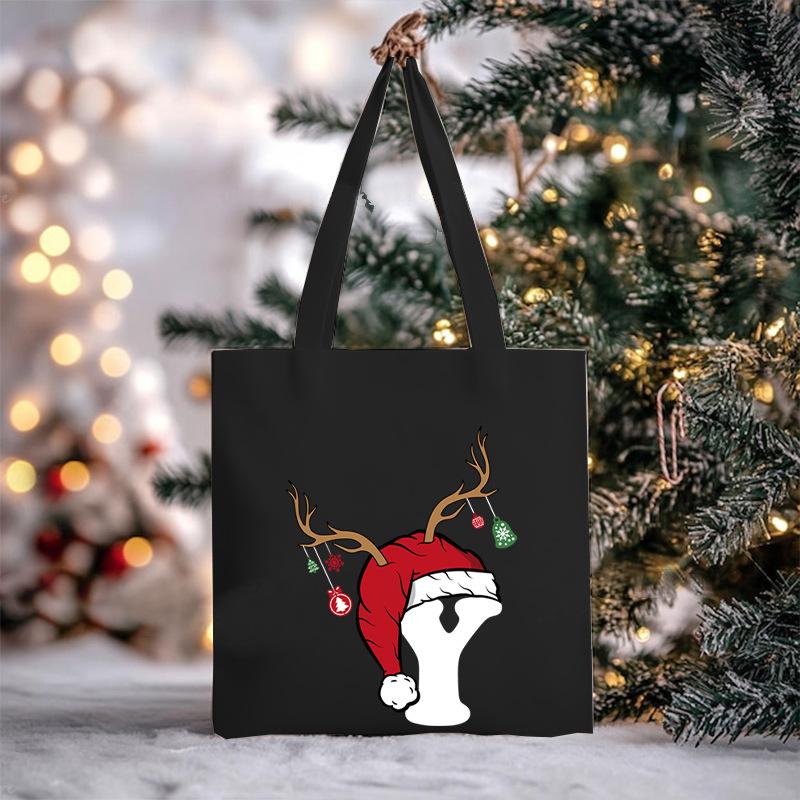 Christmas Letter Print Messenger Bag Student Casual Canvas Bag New