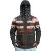 Men’s Long Sleeve Hooded Sun Protection Shirt with Flag and Cross Print Quick Dry Lightweight Athletic Top for Outdoor Sports Fishing Fitness