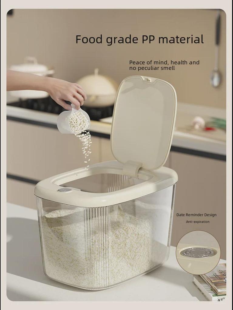 Uforu 20L Insect-Proof & Moisture-Proof Rice Storage Bucket with Press-Seal Lid