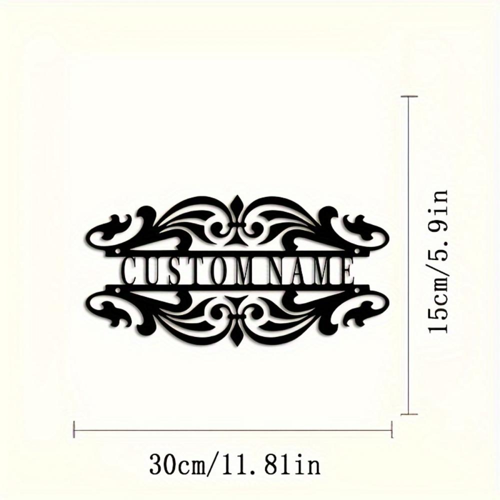 Metal Wall Art Black Welcome Sign Hollow Design Personalized Script Home Wedding Decor