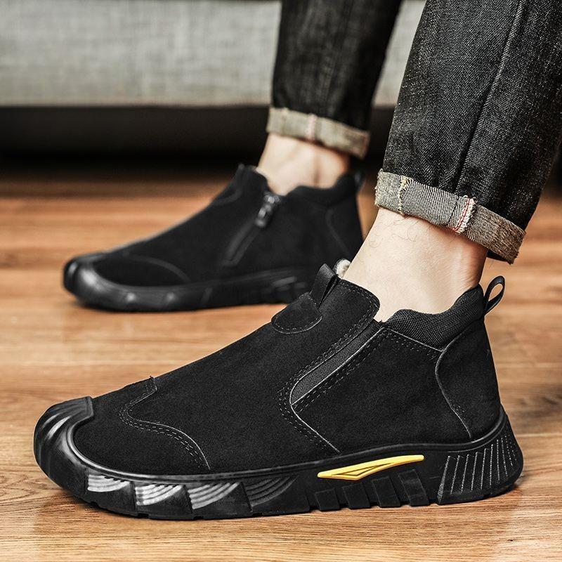 2026 Spring Men's Labor Protection Shoes No Steel Toe Dirt Resistant Job Site Slip On Cushioned Sole Sports Leisure Shoes