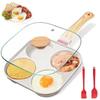Maifan Stone Non-Stick Four-Hole Egg Pan with Lid