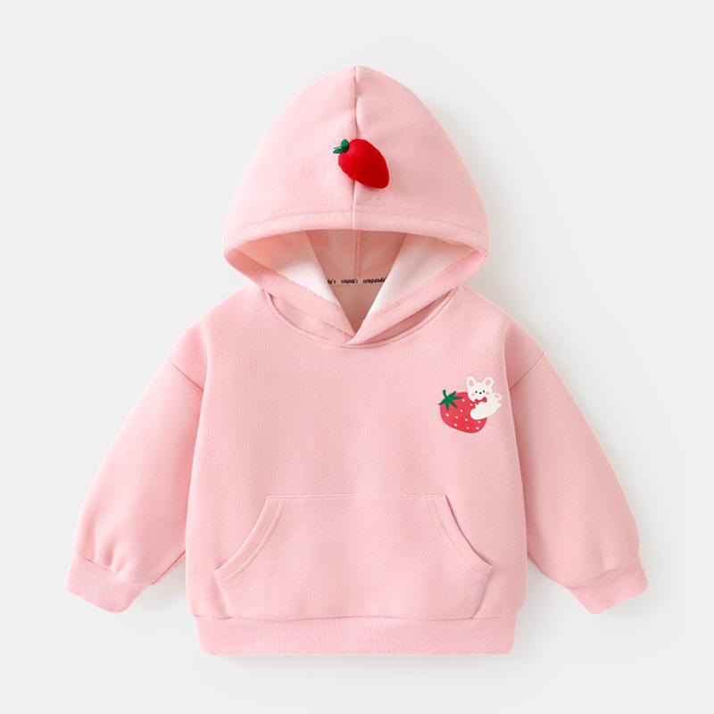 

Весна и осень, новая детская повседневная толстовка с капюшоном 80cm вишня розовый