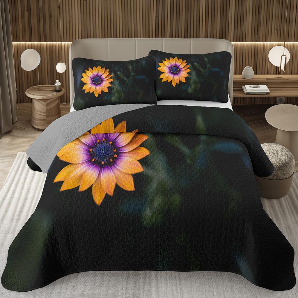 Spring Garden Plant Flower Bedspread Sets Botanical Floral Coverlet Twin Full Queen King Rustic Farmhouse Quilted Bedding Set