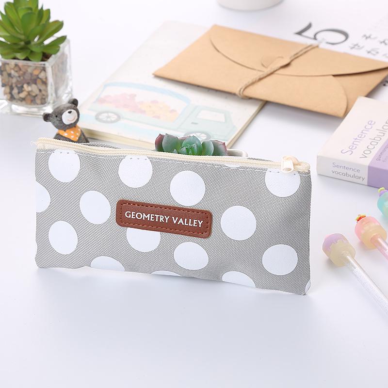 Korean Style Oxford Cloth Student Pencil Case - Cute Stationery Bag with Custom LOGO Option
