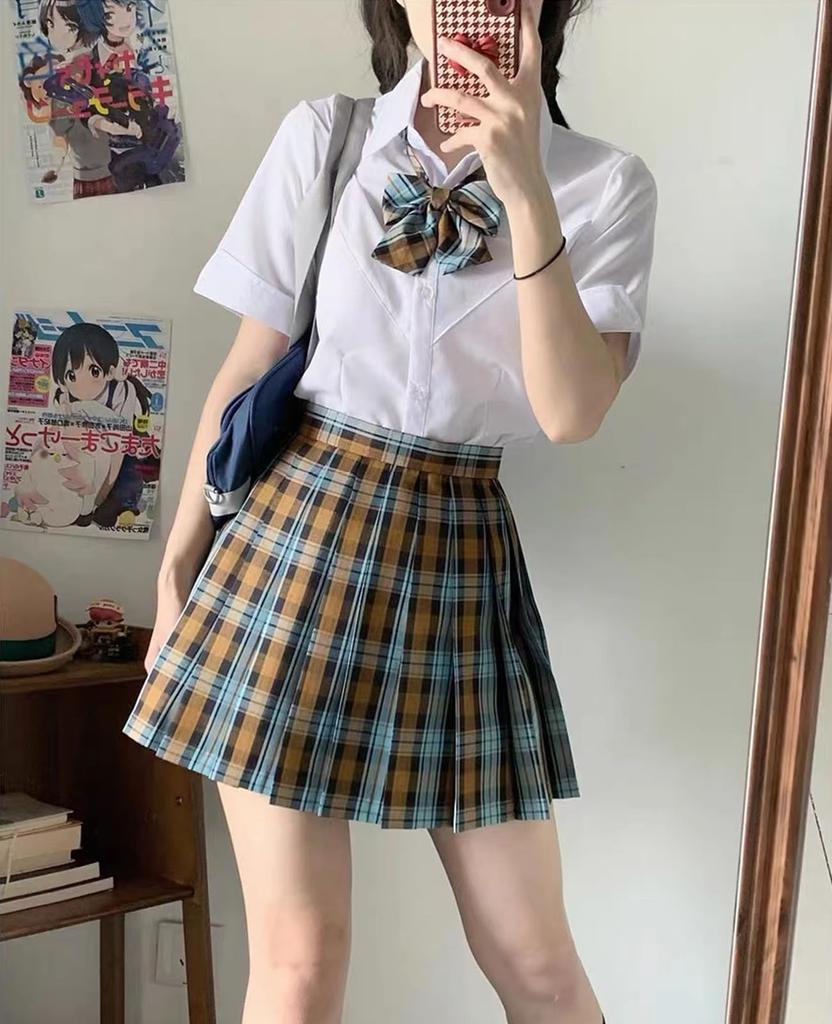 AOTYP Cosplay Costume for High School Girls, Cute Girl Costume, Photo Shoot, Short Sleeve, Brown, XL